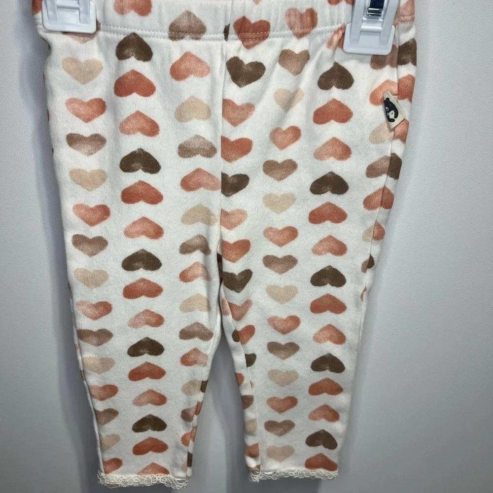 Rabbit + Bear 100% Orgnic Cotton Heart Patterned Leggings
